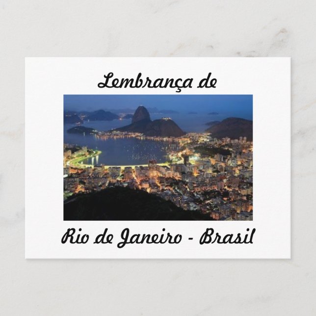 Cartão postal lembrança de Rio de Janeiro (Anverso)