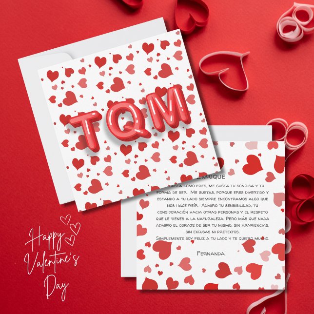 Cartas 3d de Red Heart Confetti TQM (Subido por el creador)