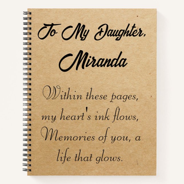 Cartas a mi hijo hija cuaderno personalizado (Anverso)