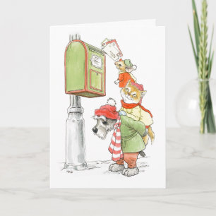 Cartas a Santa! Tarjeta de salutación de animales 