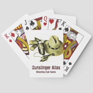 Cartas Acción del vaquero que tira la baraja de naipe