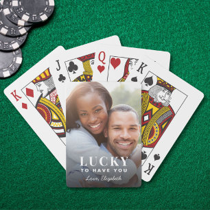 Cartas Afortunado de Tenerte Foto Personalizada Baraja
