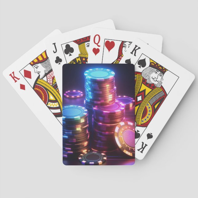 Cartas apiladas de fichas de póquer (Reverso)