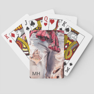 Cartas Baraja de encargo del monograma rasgado de los