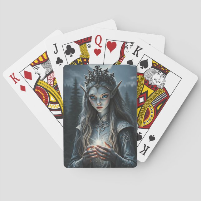 Cartas Baraja de Hechicera Elfa Fantasía Sylvarae Nightwh (Reverso)