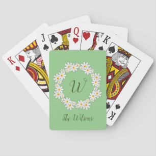 Cartas Baraja de Monograma de Margarita Floral