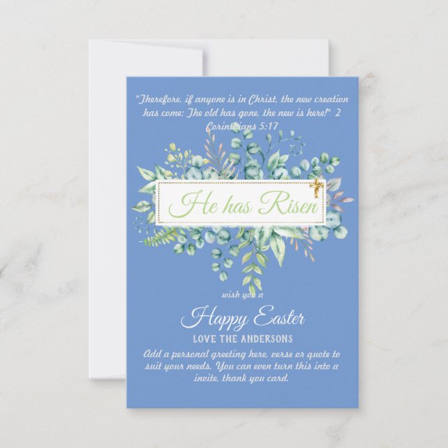 Cartas católicas de EASTER Cita de la Biblia Versa (Anverso)