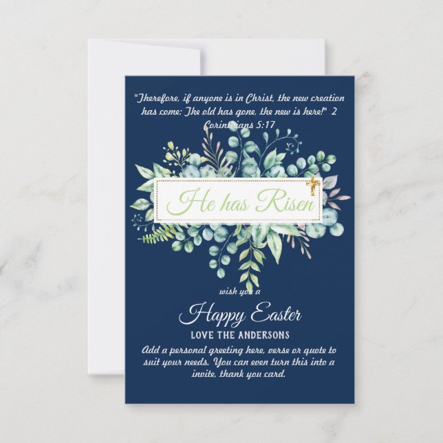 Cartas católicas de EASTER Cita de la Biblia Versa (Anverso)