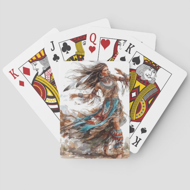 Cartas clásicas de bailarín nativo americano (Reverso)