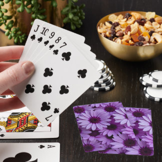 Cartas clásicas de flores púrpuras