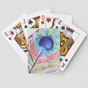 Cartas clásicas de juego Arte de pluma de pavo rea