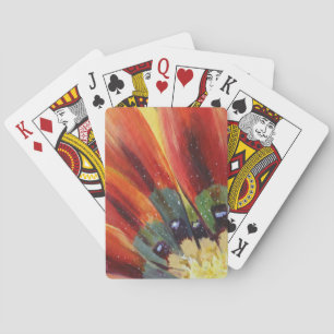 Cartas clásicas de juego con detalle floral de hoj