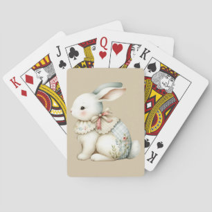Cartas clásicas de juego con encanto de conejo Cot