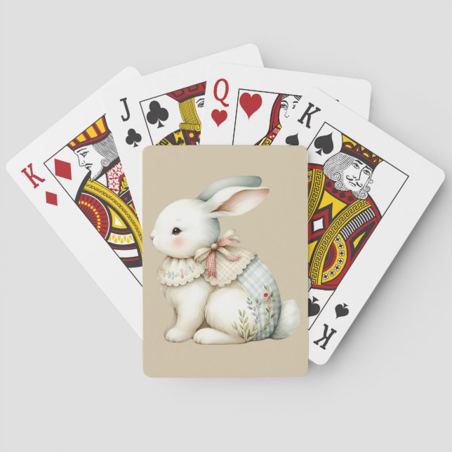 Cartas clásicas de juego con encanto de conejo Cot (Reverso)