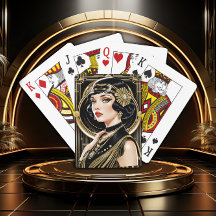 Cartas Clásicas de Juego con Glamour de Gatsby Dor