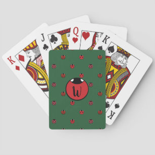Cartas clásicas de juego con lunares de mariquita