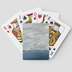 Cartas clásicas de juego con tema de playa