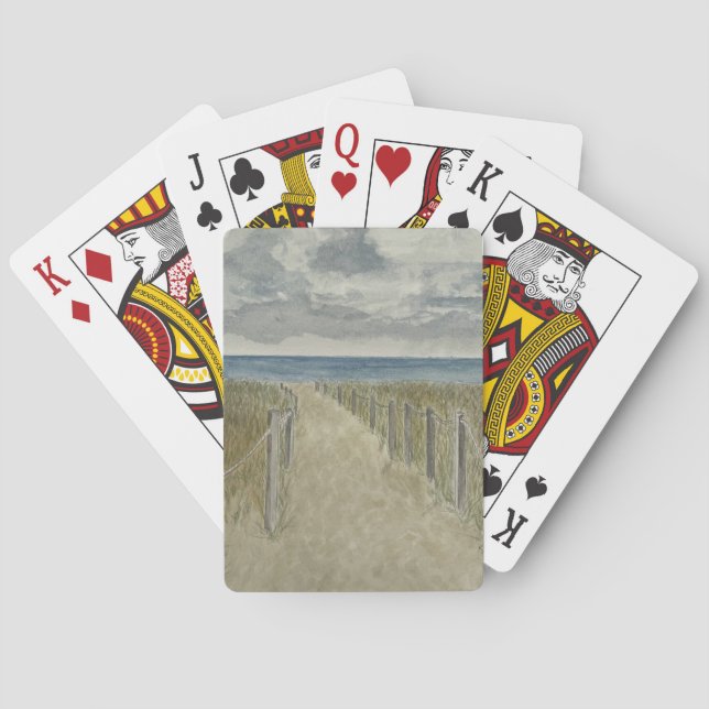 Cartas clásicas de juego con tema de playa (Reverso)