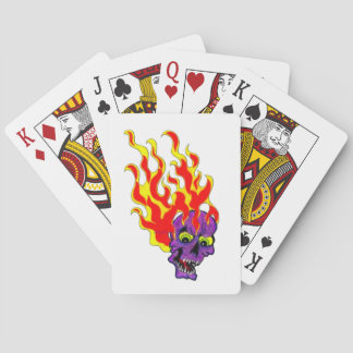 Cartas clásicas de juego de Calavera en llamas