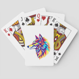 Cartas clásicas de juego de lobo geométrico colori