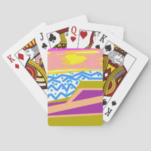 Cartas clásicas de juego de olas azules de yate pú