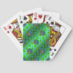 Cartas clásicas de juego de Virgo y Perro de Agua