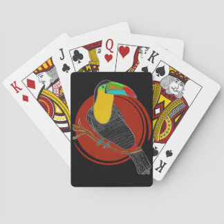 Cartas clásicas de juego del tucán de pico navaja