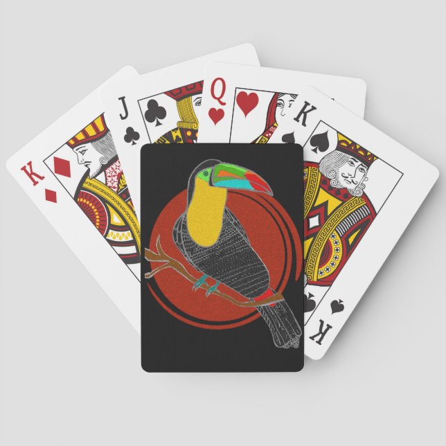 Cartas clásicas de juego del tucán de pico navaja (Reverso)