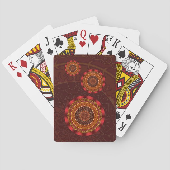 Cartas clásicas de juego Mandala de Fuego (Reverso)