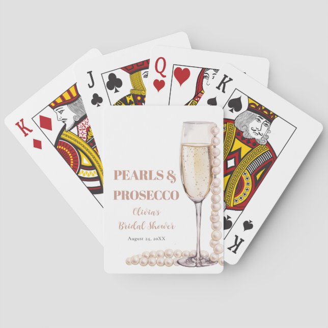 Cartas Clásicas de Juego Perlas Doradas y Prosecco (Reverso)