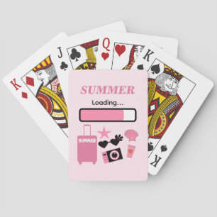Cartas clásicas de juego rosadas de carga de veran
