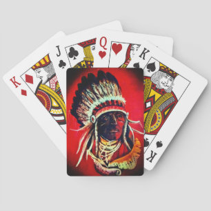 Cartas clásicas de jugador de guerrero nativo
