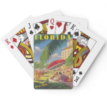 Cartas clásicas de póquer del cartel de viaje a Fl