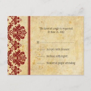 Cartas clásicas de RSVP de Burgundy Lace