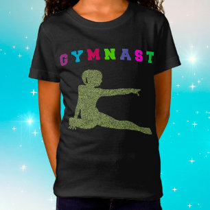 Cartas coloridas de gimnasta camiseta