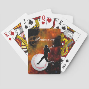 Cartas con jugador de béisbol y pelota
