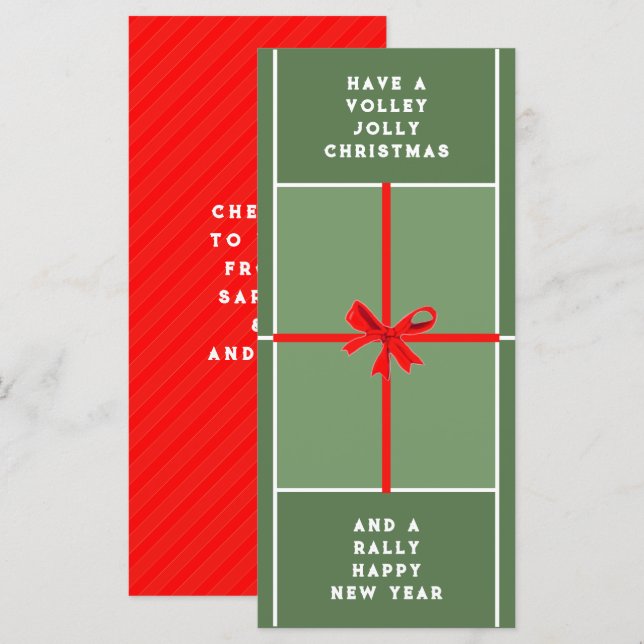 Cartas creativas de Navidades de tenis (Anverso / Reverso)
