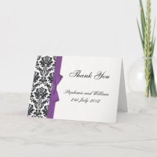 Cartas de agradecimiento a la boda morada de damas