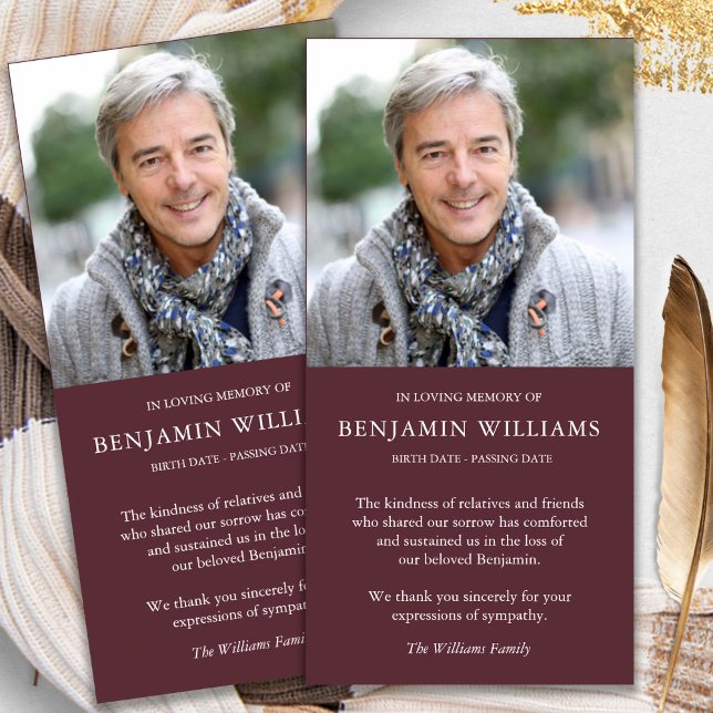 Cartas de agradecimiento a Merlot Funeral por la p (funeral thank you cards, bereavement, elegant, simple, celebration of life, sympathy card)