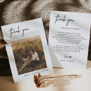 Cartas de agradecimiento al Boda fotográfico minim