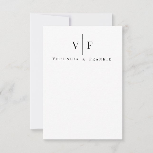 Cartas de agradecimiento al Boda minimalista (Anverso)