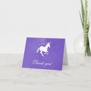 Cartas de agradecimiento de Boda morado de unicorn