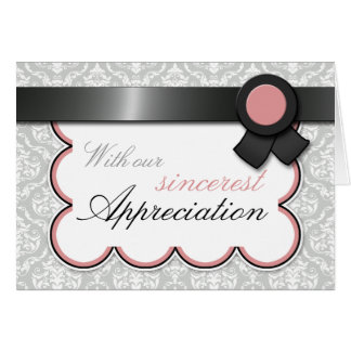 Cartas de agradecimiento de Mauve & Gray Damask El