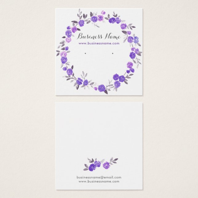 Cartas De Antecedentes Románticos De Flores Violet (Anverso y reverso)