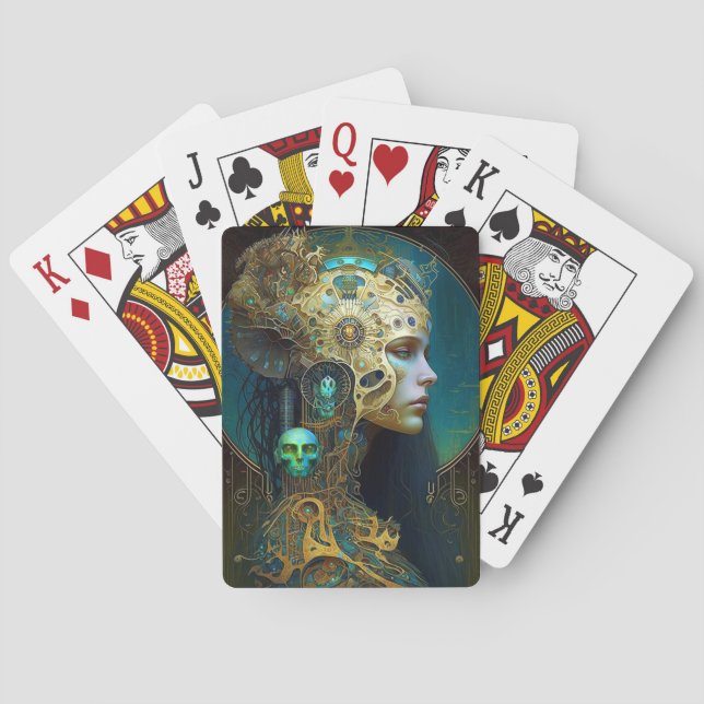 Cartas de arte de ciencia ficción de Cyborg Woman  (Reverso)