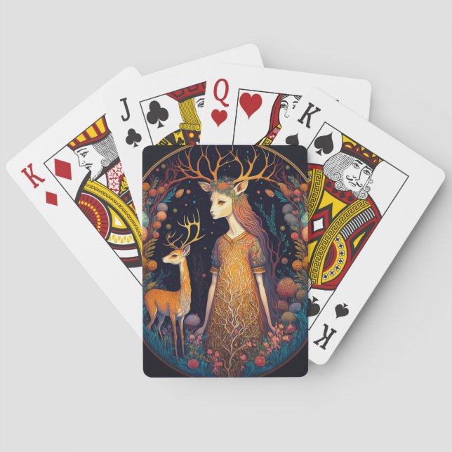 Cartas de arte de Deer Lady Fantasy (Reverso)