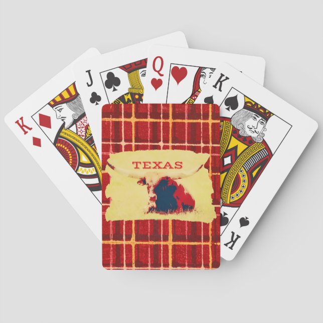 Cartas de arte de vaca longhorn en Texas (Reverso)