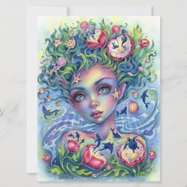 Cartas de arte marítimo de Ocean Eyes Mermaid Fant (Anverso)
