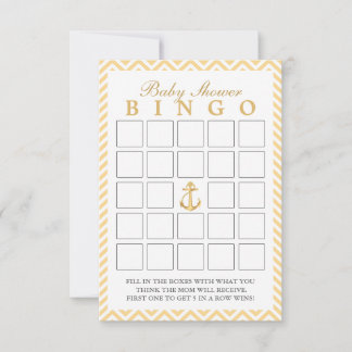 Cartas de Bingo de Baby Shower de tiras de cheurón
