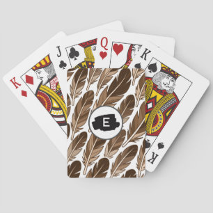 Cartas de Boho Poker - Monograma Brown personaliza